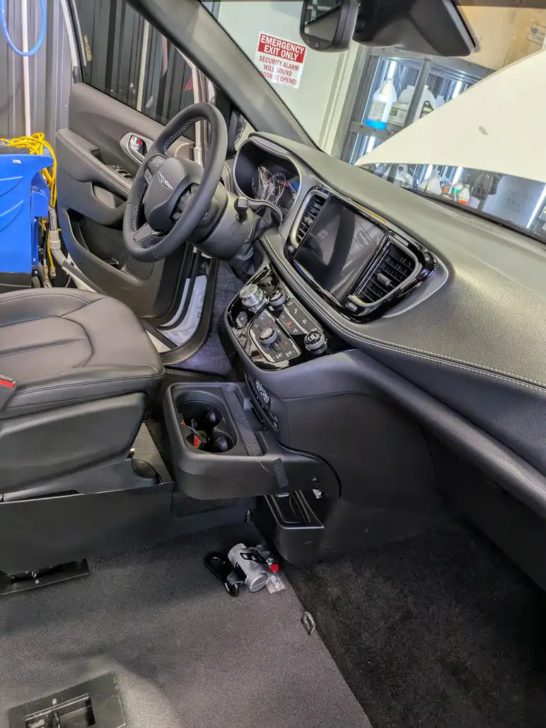 Clean car interior - looking at dashboard from passenger seat